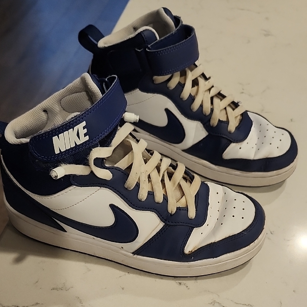 Nike Blue and White High-Top Sneakers